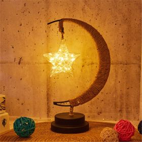 LED Roamntic Star And Moon Lamp; Bar Desk Decorative Lamp; Dining Room And Bedroom Decorative Night Light Gift For Valentines/Easter/Boy/Girlfrie