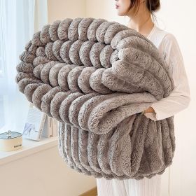 Luxurious Faux Rabbit Fur Blanket - Soft, Warm, And Comfortable, Perfect For Sofas, Beds, Offices, And Travel - A Versatile, All-season Gift And (Option: Grey-40in X 62in100 X 150cm)
