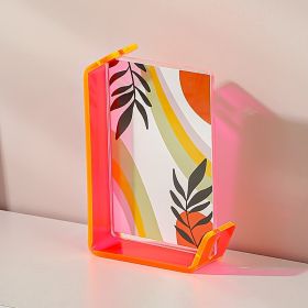 5x7 Inch Colorful Acrylic Photo Frame Box Creative Picture Holder Stylish Gradient Color Collage Frame (Option: Fluorescent yellow-5x7 Inch)