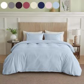Serta Simply Clean Solid Duvet Cover Twin (Option: blue)